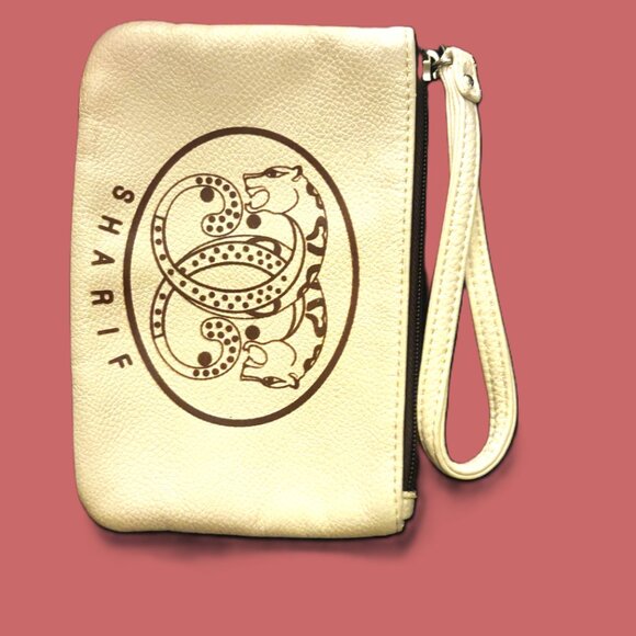 Sharif Ivory Wristlet with Animal Print Interior Silver Hardware - Picture 8 of 8